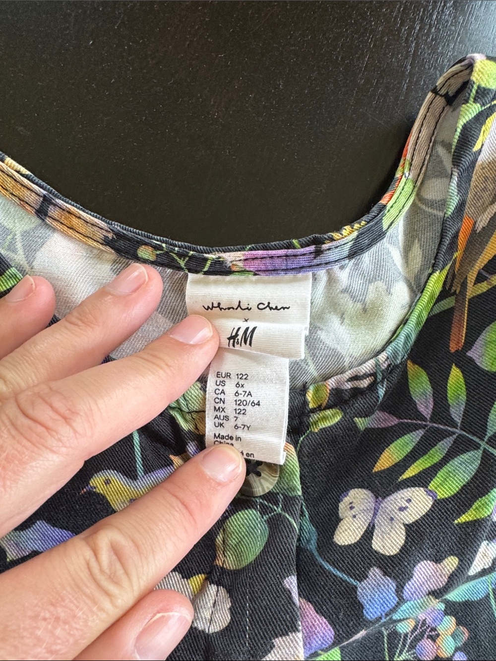 H&M whoolie Chen Black Floral Kids jumpsuit with Multi-Color Print - Picture 2 of 4
